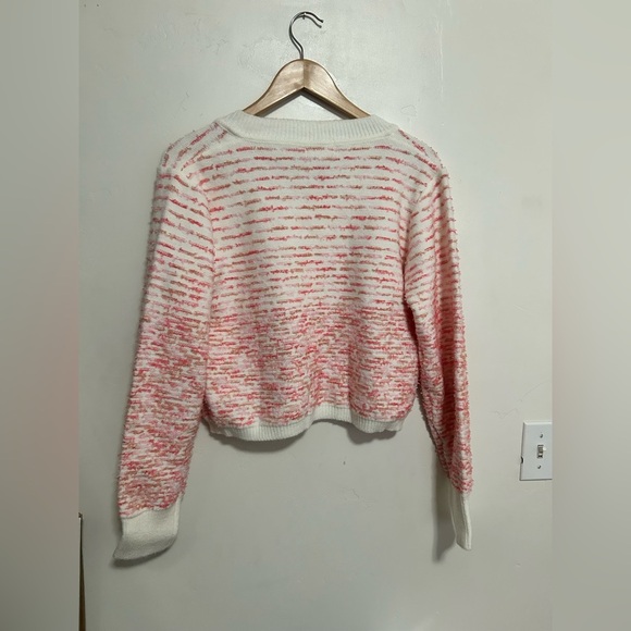 NWT Line & dot Newport cardigan in ivory‎ and pink - Picture 3 of 8